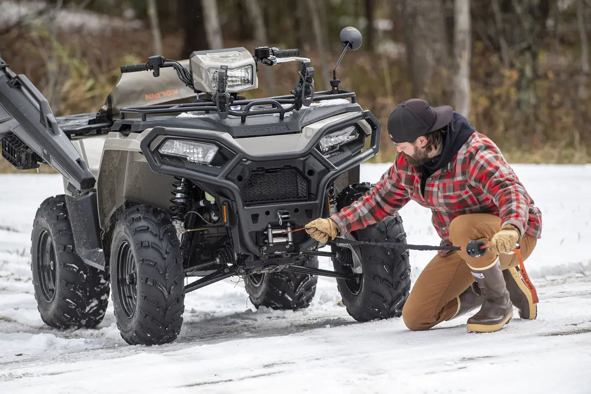 Kolpin Quick-Mount 3500 lb Synthetic Rope Winch for Polaris Sportsman